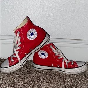 Red high-top converse